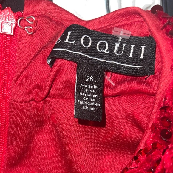 Eloquii women's Plus Size Ruched  sequin Dress in savvy Red - Picture 8 of 8